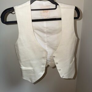 TWP Cream Linen/Cotton Button Down Vest